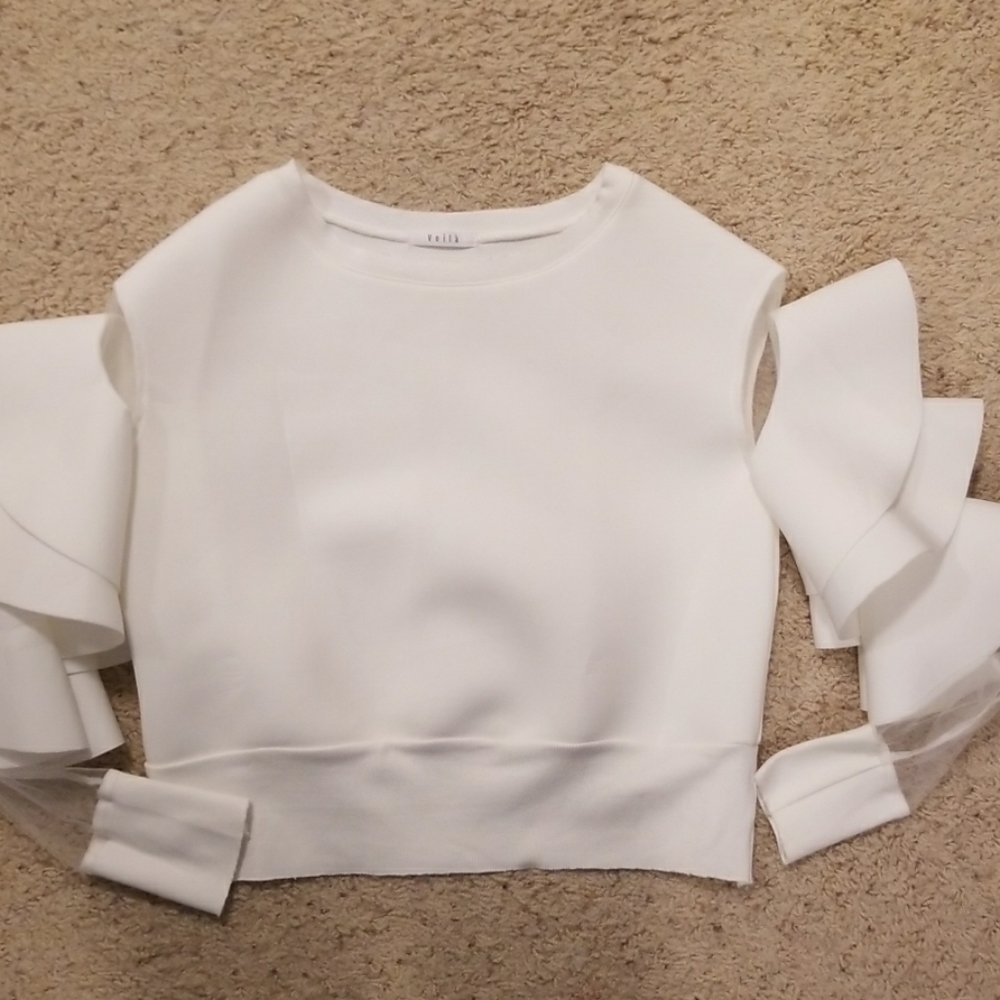 White Ruffle Shirt